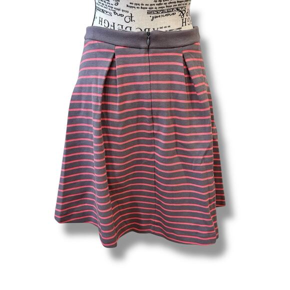 NWT Boden Size 8 Lexington Pink Gray Striped A-Line Pleated Mini Skirt WG470 - Picture 7 of 7